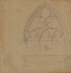 216905 Afbeelding van het ontwerp voor het middenvenster met tracering aan de westzijde van het schip in de Jacobikerk ...
